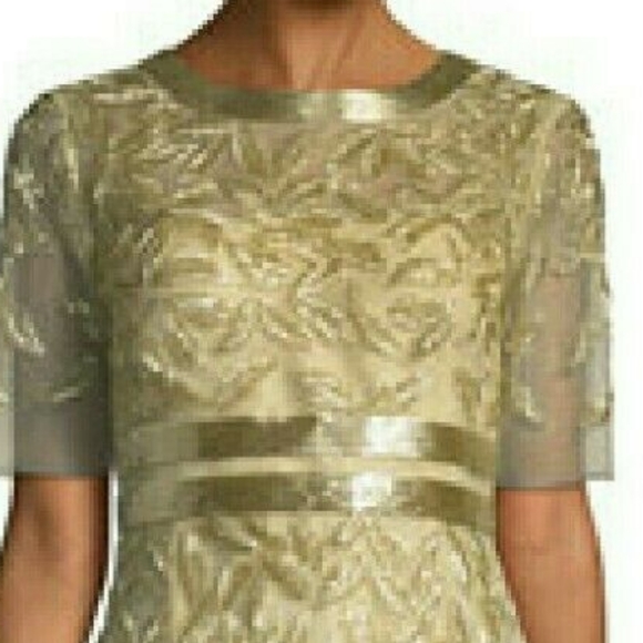(*)$11,790 NEW R18 OSCAR DE LA RENTA CHAMPAGNE GOLD LEAF BEAD GOWN US 6, 12 - Picture 13 of 15